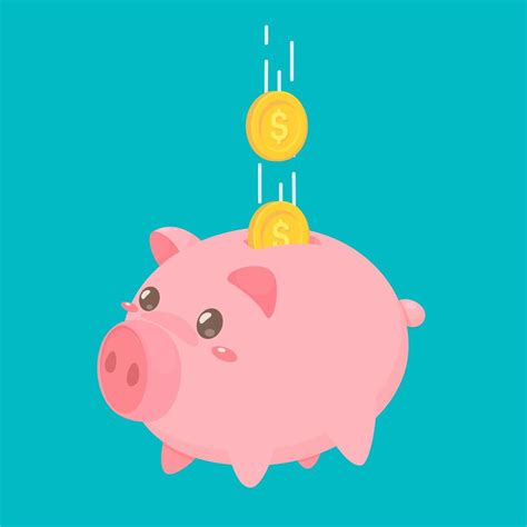 Pink Piggy Bank With Coins 1121199 Vector Art At Vecteezy