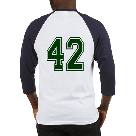 Green42 Mens Baseball Shirt Number 42 Back Baseball Jersey Cafepress