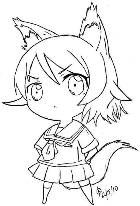 Chibi Wolf Coloring Pages At Free Printable
