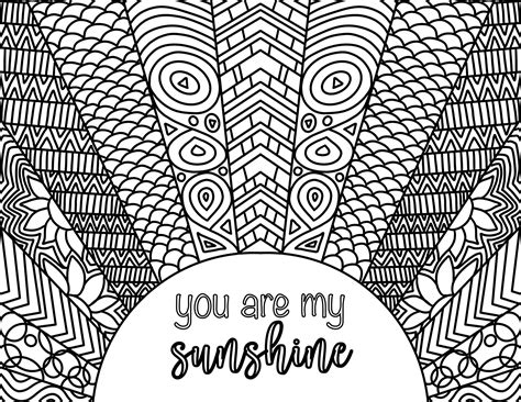 You Are My Sunshine Coloring Page