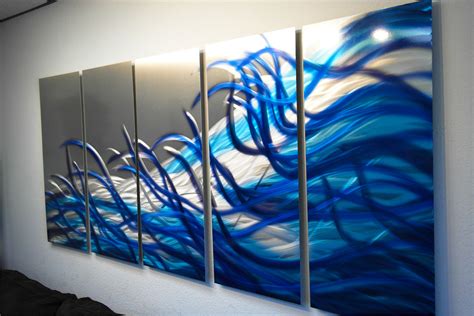 Resonance Blue 36x79 Metal Wall Art Contemporary Modern Decor On Storenvy