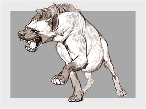 Artstation Hyenas Ester Conceicao Animal Sketches Hyena Animal