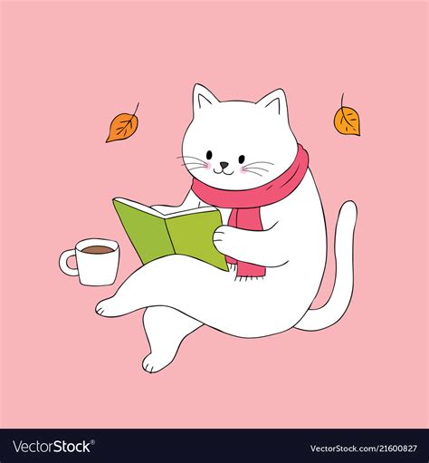 Animated Cat Reading A Book
