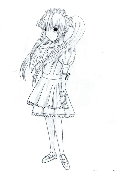 Anime Maid Lineart Drawing By Xxkawaiikatxx Dragoart The Best Porn Website
