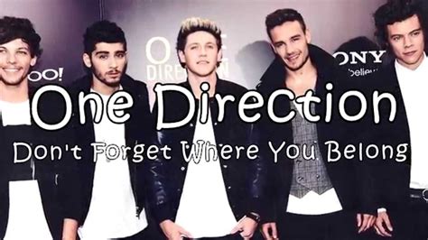 Dont Forget Where You Belong One Direction Letra En Inglés Y Español