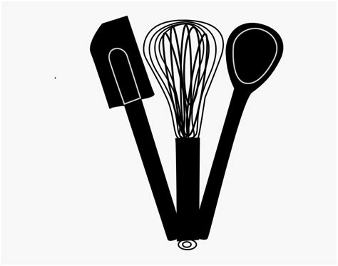 Baking Black And White Cooking Utensils Clipart Hd Png Download