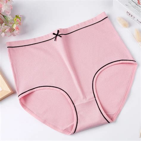 2021 New Large Size High Waist Panties Women Underwear Ladies Sexy Big Size Briefs Bow Plus Size