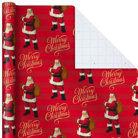 Santa On Red Jumbo Roll Christmas Wrapping Paper 100 Sq Ft