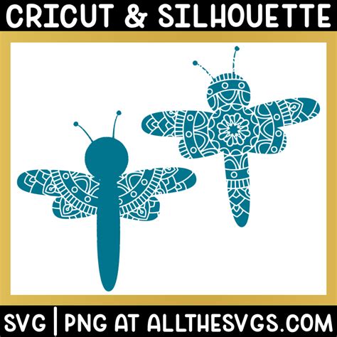 Download FREE Dragonfly Mandala SVG File Two Versions in 2020 | Mandala svg, Mandala, Silhouette crafts