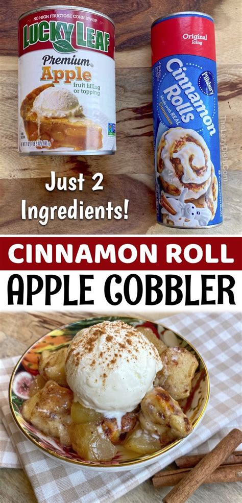 2 Ingredient Cinnamon Roll Apple Cobbler Quick And Easy Dessert Recipe Cinnamon Recipes
