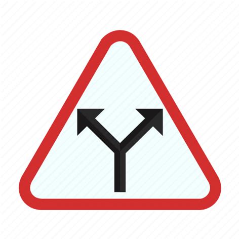 Ahead Intersection Road Sign Traffic Warning Y Icon Download On