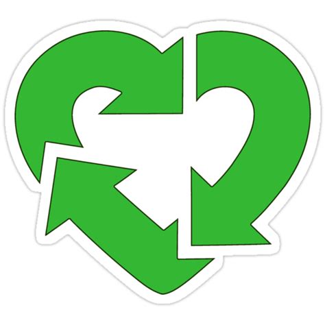 Recycle Logo Heart Stickers By Sealdesign Redbubble