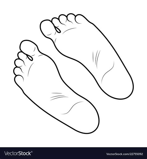 Foot Print Icon Outline Design Isolated On White Vector Image