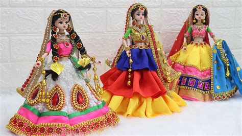 3 South Indian Bridal Dress And Jewellerydoll Decoration With Clothes