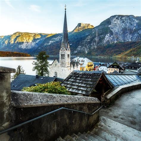 Awesome View On The Lake Hallstatter And Hallstatt Lutheran Church