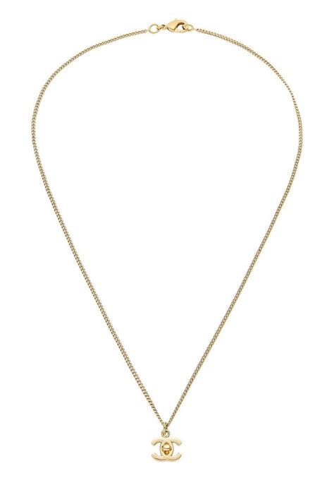 Pre Owned Chanel Gold Cc Turnlock Necklace Extra Small Modesens