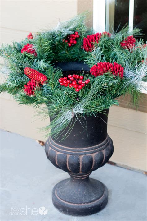 These diy topiary trees work well for christmas but are. DIY Outdoor Porch Christmas Topiaries Tutorial; Less than ...