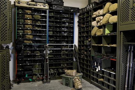 Optic And Weapons Storage In Arms Room At Military Base Spacesaver Intermountain