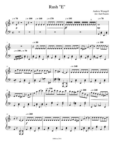 Rush e rush e rush e rush e rush e check out my content on other platforms i took rush e from sheet music boss and sped it up to 4x! Rush E (edited version) Sheet music for Piano (Solo ...