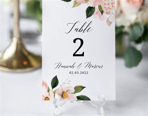 Floral Table Numbers Printable Editable And Easy To Use Etsy In 2021