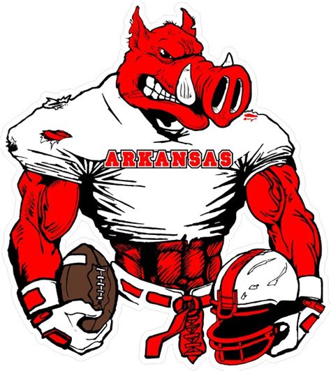 Football Arkansas Razorbacks Mascot Decal Sticker 01