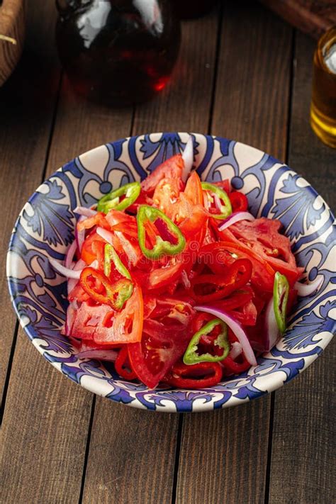 Uzbek Achichuk Salad With Tomatoes And Pepper Stock Photo Image Of