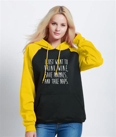 women funny sweatshirt 2019 pink raglan hoodies brand tracksuit l just want to drink wine save