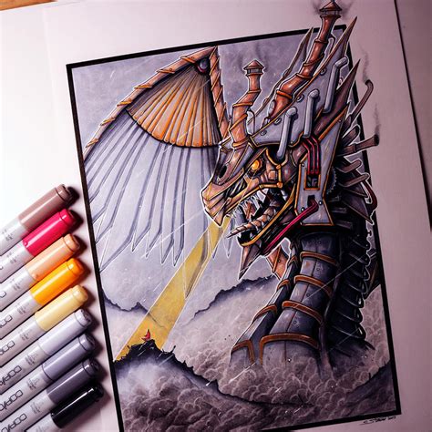 Steampunk Dragon Drawing By Lethalchris On Deviantart