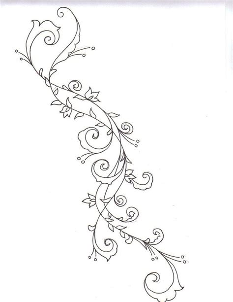 A Tattoo Design With Vines And Leaves On It