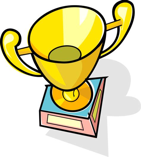 Vector Illustration Of Winners Trophy Cup Prize Award Trophy Clip