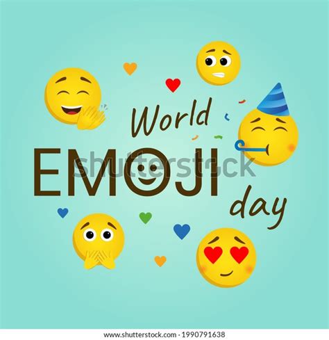Happy World Emoji Day Banner Vector Stock Vector Royalty Free