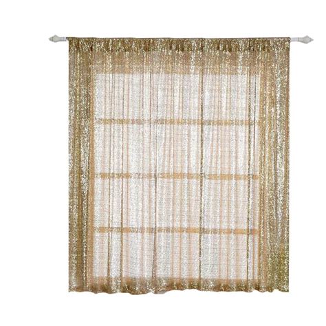 Efavormart 2 Panels Champagne Glitzy Sequin Room Darkening Window