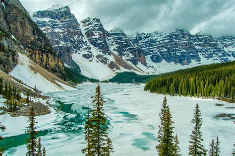 Canada Moraine Lake Winter Frozen Photograph By Marvin Juang