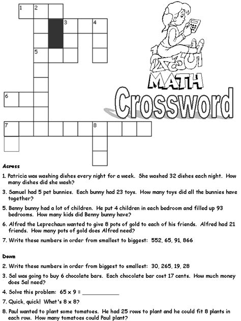 7th Grade Math Crossword Puzzles