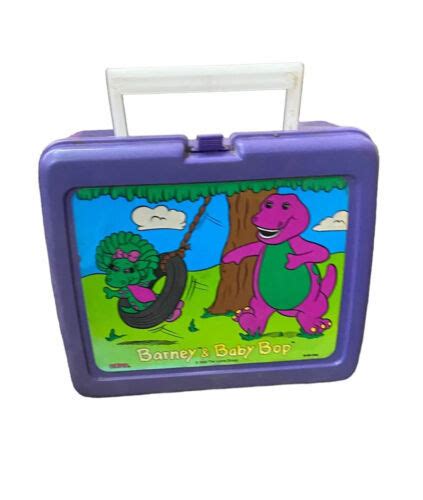 Vintage Barney Baby Bop Lunch Box Plastic 90s Aladdin Kids 1992 Lyons