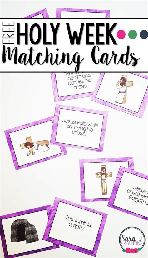 Free Holy Week Matching Card Game Sequencing Cards Matching Cards