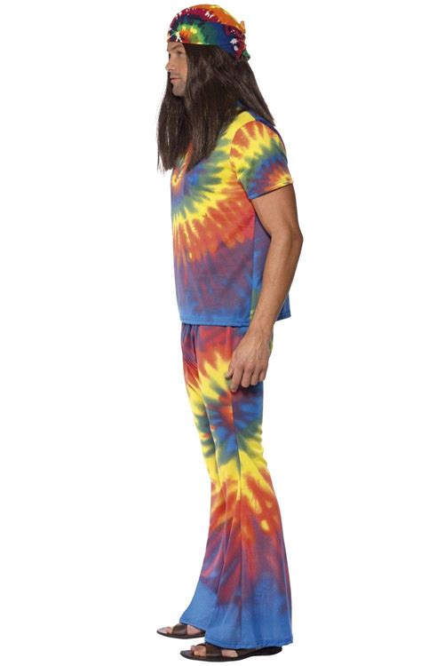 Rainbow Tie Dye Hippie Dress Up Men S 70 S Groovy Hippie Costume