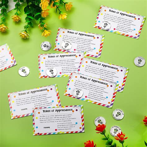 12 Sets Tokens Of Appreciation And Cards Set Inspirational Quote Cards