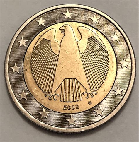 Rare 2 Euro Coin Allemagne 2002 Eagle G Serie Très Bon état Etsy