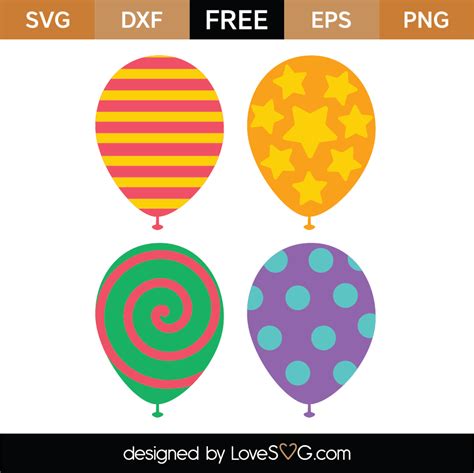 Free Birthday Balloons Svg Cut File