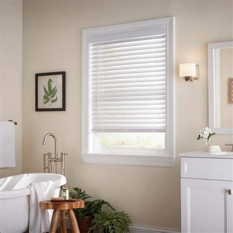 Home Decorators Collection White Cordless Faux Wood Blinds For Windows