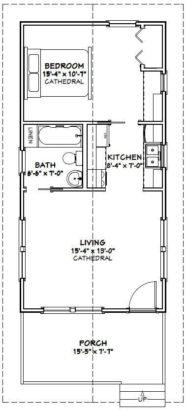 16x32 1 Bedroom House 16x32h2a 511 Sq Ft Excellent Floor Plans