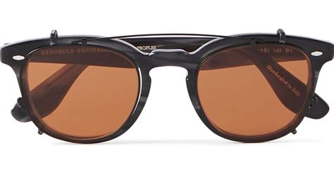 Brunello Cucinelli Oliver Peoples D Frame Gold Tone And Tortoiseshell