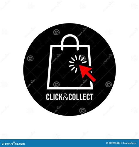Click And Collect Logo Vector Banner Stock Vector Illustration Of