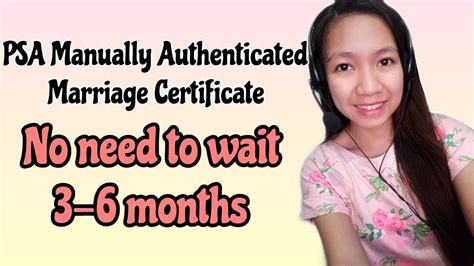 Psa Manually Authenticated Marriage Certificate 2020 An Alternative