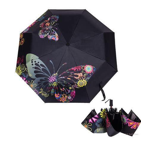 Fashion Sun Rain Ladies Umbrellas Folding Anti Uv Parasol For Women
