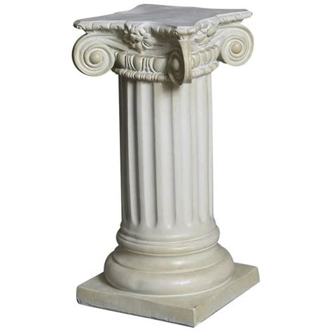 Greek Style Plaster Pedestal Or Column With Chapiteau In New Ionic