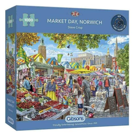Gibsons Jigsaw Puzzle 1000 Piece Market Day Norwich Treasured Ts