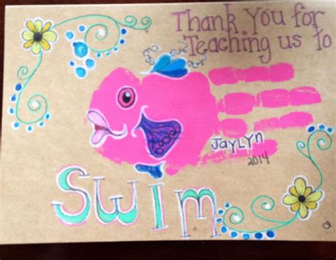 Kindergarten Thank You Card Ideas Swim Teacher Ts Thank You Teacher Ts Teacher Cards