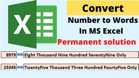 How To Convert Number To Words In Rupees Ms Excel How To Use